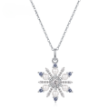 wholesale 925 Silver European and American New Fashion Minimalist Snowflake Pearl Pendant Necklace, Sweet and Elegant Collarbone Chain Christmas Gift-0-0