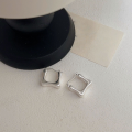 wholesale S925 Sterling Silver Minimalist Square Ear Clasp for Women, Korean High-end New Edition, Aloof Style, High-end Earrings-0-2