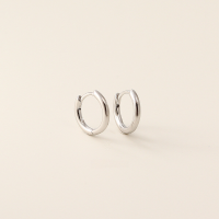 wholesale S925 Sterling Silver Minimalist Korean Plain Circle Round Ear Studs Light Surface Multiple Sizes Stackable Ear Hoops-7mm platinum (original small)  925 silver