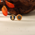 wholesale Gold-plated 925 ancient silver enamel Buddha through-hole Shan Gui coin spacer bead Yunyun lucky bead DIY bracelet cord accessory-0-8