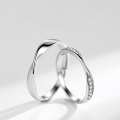 wholesale 925 Sterling Silver Möbius Ring Couple Set Engravable Valentine's Day Gift for Girlfriend-0-0