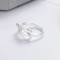 wholesale S925 Sterling Silver Korean Minimalist Ins Style Butterfly Knot Geometric Creative Open Adjustable Ring for Women-0-3