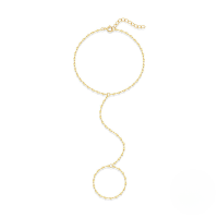 wholesale S925 Sterling Silver Minimalist Lip Chain Toe Anklet, Universal Design, Creative Foot Jewelry-Gold 925 silver