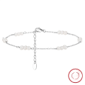 wholesale S925 Sterling Silver Cloud-Pull Jewelry, Natural Freshwater Rice Pearl, O-Shaped Anklet Factory Direct Wholesale-0-5