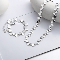 wholesale S925 Sterling Silver Retro Vintage Creative Personalized Small Round Plaque Chain Link Choker Necklace for Men and Women-YL369/Bracelet approx. 13.9" 925 silver