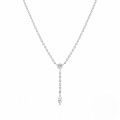 wholesale S925 Sterling Silver Classic Y-Shaped Diamond Zircon Fringe Pendant Necklace for Women, Fashionable and Simple-0-6