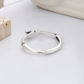 wholesale S925 Sterling Silver Vintage Antique Resin Enamel Bamboo Joint and Leaf Pastoral Style Fresh and Elegant Open Ring-0-2
