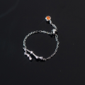 wholesale S925 Silver Zodiac Sign Ring for Women, Korean Style Fashionable Diamond-Encrusted Elegant Beaded Index Finger Ring J4963-0-10