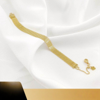 wholesale 18K Gold Tank Necklace for Women, Adjustable Ins-Style Choker with Woven Wide Bracelet Accessory, Fashion New Arrival-Narrow Bracelet