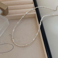 wholesale S925 Sterling Silver Natural Freshwater Pearl Necklace for Women, Korean New Style, Small and Niche, High-End Luxury Rice Pearl Simple Chain-0-3