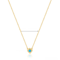 wholesale 925 Sterling Silver Turquoise Necklace, Small and Exquisite Retro Women's Collarbone Chain, European and American Fashion Cross-Border Jewelry-0-6