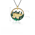 wholesale S925 Silver Green Agate Gemstone Pendant with Designer High-End Animal and Natural Elements Necklace-0-0