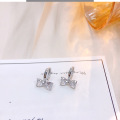 wholesale S925 Sterling Silver Bow Zircon Earrings for Women, Minimalist Style, Fresh and Sweet, Popular Elegant Ear Clips and Hoops Wholesale-0-5