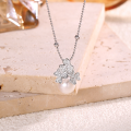wholesale S925 Sterling Silver Forest-Style Lucky Clover Freshwater Pearl Necklace for Women, Original and Fresh Pendant Chain with Micro-Set Collar Necklace-0-0
