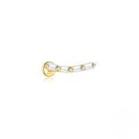 wholesale S925 Silver Metal With Zircon, Opal, And Pearl Flat Head Threadless Ear Cartilage Stud, Cross-border Hot Sale-Single gold #13