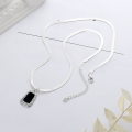 wholesale S925 Sterling Silver Korean-style Wide Snake Bone Chain Minimalist Ins Crinkle Texture Pendant Collarbone Necklace-0-2