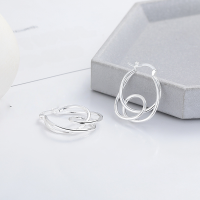 wholesale S925 Sterling Silver Creative European and American Irregular Line Wrapped Earrings, Fashionable Commute and Casual Style Earrings for Women-455RM/about 6.1g/pair 925 silver