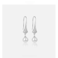 wholesale S925 Sterling Silver Pearl Earrings for Women, Fashionable and Lightly Luxurious Diamond-Encrusted Skirt Hem Earrings for Wholesale-0-0