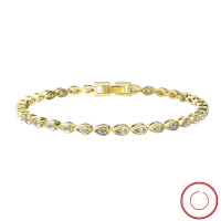 wholesale S925 Sterling Silver Water Drop Zircon Bracelet, Cross-Border Bestseller, Direct from Manufacturer, Wholesale-14K gold, length including buckle 16.5cm 925 silver