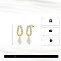 wholesale 14K Gold 925 Sterling Silver Earrings with Natural Baroque Pearls, Korean Fashion Minimalist Style, New Arrival in January 2024-0-3