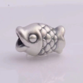 wholesale Metal 999 Silver Koi Spacer Beads Goldfish Ingot Fish Loose Beads Ornament String Beads Hand Knitted Accessories DIY Fittings-0-8