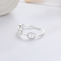 wholesale S925 Sterling Silver Korean-style Minimalist Pig Nose Simple Stacking Ring Trendy Versatile Index Finger Ring-0-3
