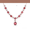 wholesale S925 silver European and American new fashion exquisite and elegant 5A zircon ruby necklace women's jewelry accessory necklace cross-border-0-3