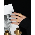 wholesale S925 Sterling Silver Geometric Minimalist Open Adjustable Ring for Women, Korean Version INS Niche Design-0-3