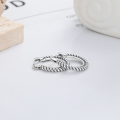 wholesale S925 Sterling Silver Retro Korean Geometric Ins Minimalist Braided Twist Ear Cuff for Women, Versatile for Commuting-0-2