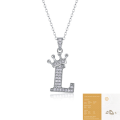 wholesale 925 silver popular 26-letter alphabet necklace for women, stylish and elegant moissanite cross-border collarbone chain-0-42