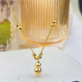 wholesale S925 Sterling Silver Plain Solid Silver Gourd Necklace, Fashionable Chinese Style Niche Design Versatile Collarbone Chain-0-2