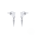 wholesale S925 Sterling Silver Square Zircon Polished Small Stud Earrings,。-0-4