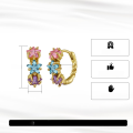 wholesale 14K Gold & S925 Silver Plated Cross-Border Sourcing Colored Zircon Ear Hoop Earrings for Women Wholesale-0-1