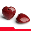 wholesale Metal Material Heart-shaped Pendant Natural Cinnabar Purple Gold Sand High Content Cinnabar Necklace Pendant DIY Jewelry Accessories-0-0