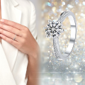 wholesale S925 Silver TikTok Live Hot-Selling Half-Bezel Six-Prong Micro-Paved Ring, Fashionable Niche Moissanite Women's Ring-0-2