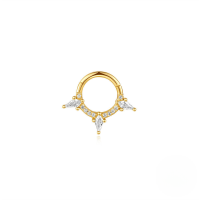 wholesale S925 Sterling Silver Open Cartilage Hoop With Zircon Rhinestone For Nose Ear Piercing-Single gold #1