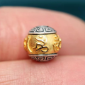 wholesale Sterling silver gold-plated vintage Thai silver Yellow Jambhala Six True Words round bead Mahakala dragon bead DIY bracelet accessories-0-7