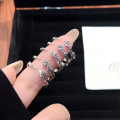 wholesale 999 Sterling Silver Crushed Ice Spirit Snake S999 Ring for Women, Bling Bling Small Niche Design, Light Luxury High-End Elegance, Solid Silver Pinky Ring-0-0