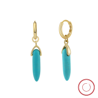 wholesale S925 Sterling Silver Cloud-pull Jewelry High-quality Turquoise Pendant Earrings for Women Wholesale from Manufacturer-14K gold 925 silver