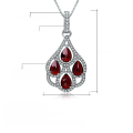 wholesale S925 Silver Natural Garnet Necklace, Fashionable and Elegant with a Premium Feel, Gemstone Pendant-0-4
