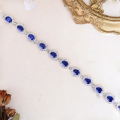 wholesale S925 silver plated with 18k gold, Yuntong Jewelry new royal blue lab-grown sapphire oval-shaped bezel-set bracelet-0-2