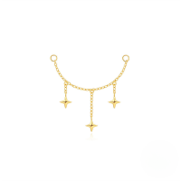 wholesale S925 Sterling Silver Long Chain Tassel Earrings With Crystal Accents-Single gold #9&gt;925 silver