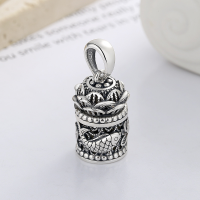 wholesale S925 Sterling Silver Retro Antique Exquisite Carved Koi Filigree Openwork Gau Box Ancient Style Pendant-YP164M/Single pendant approx. 9.2g 925 silver