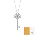 wholesale S925 Sterling Silver Moissanite Twilight Key Necklace New Style Live Selling Hot Item Collarbone Chain Source Wholesale Pendant Silver Chain-0-6