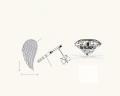 wholesale S925 Sterling Silver European and American Fashion Angel Wing Moissanite Earrings, Designed with a Unique and Niche Stud Style, Light Luxury Wing Earrings-0-6
