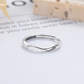 wholesale S925 Silver Yun Chao Xuan Fashion Retro Minimalist Tree Bark Pattern Irregular Curved Creative Trendy Design Open Adjustable Ring-0-2