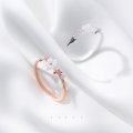 wholesale S925 Silver Nalan Korean-style Fashion Sweet Exquisite Shell Flower Ring with Elegant Pink Diamond-0-2