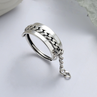 wholesale S925 Sterling Silver Korean Style Creative Chain Tassel Mixed Index Finger Ring Hip Hop Open Adjustable Ring-YFJ416/approx. 3g Adjustable opening