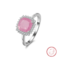wholesale S925 Sterling Silver "Cloud Pull" Jewelry Pink Diamond Ring with Ice-Cut Zirconia Women's Colored Jewelry Ring-0-0