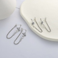 wholesale S925 Silver Antique Korean-style Anchor Hexagram Element Small Accessory Tassel Earring Chain Earrings-0-0